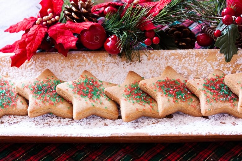 Brown sugar cookies in teh shape of star