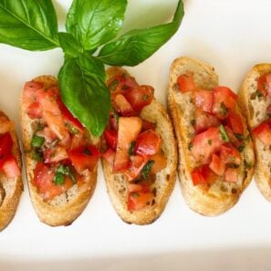 Bruschetta with tomatoes, anchovy and garlic