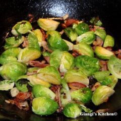 Brussels Sprouts with bacon and shallots