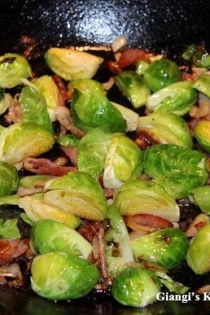 Brussels Sprouts with bacon and shallots