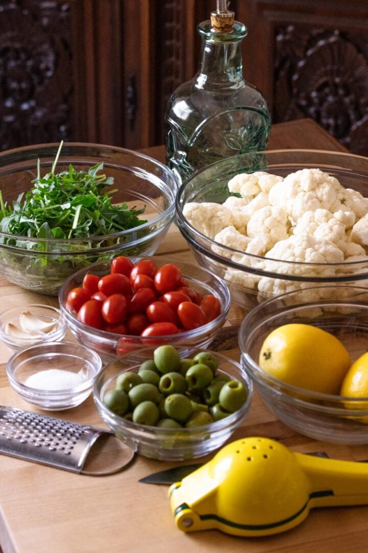 cauliflower with olives and tomatoes 