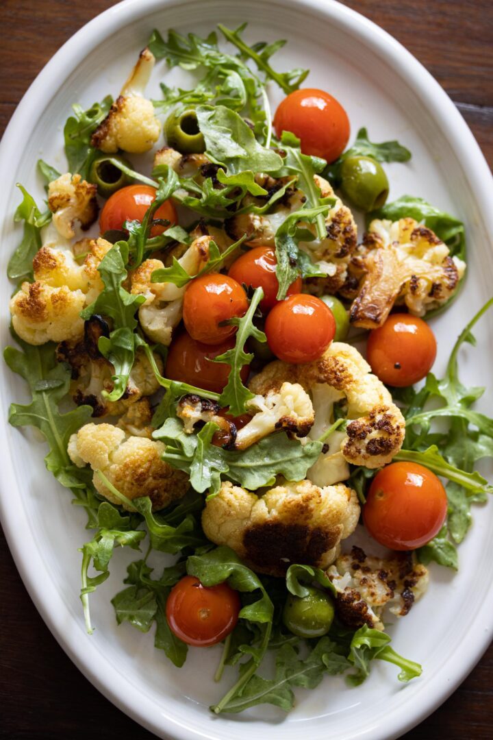 cauliflower with olives and tomatoes 