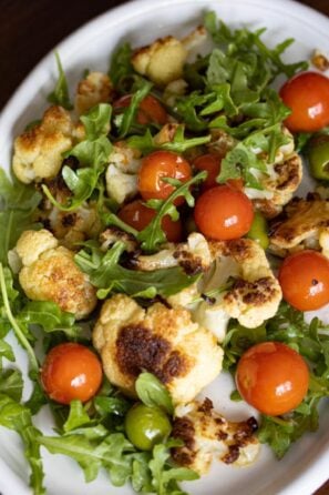 cauliflower with olives and cherry tomatoes