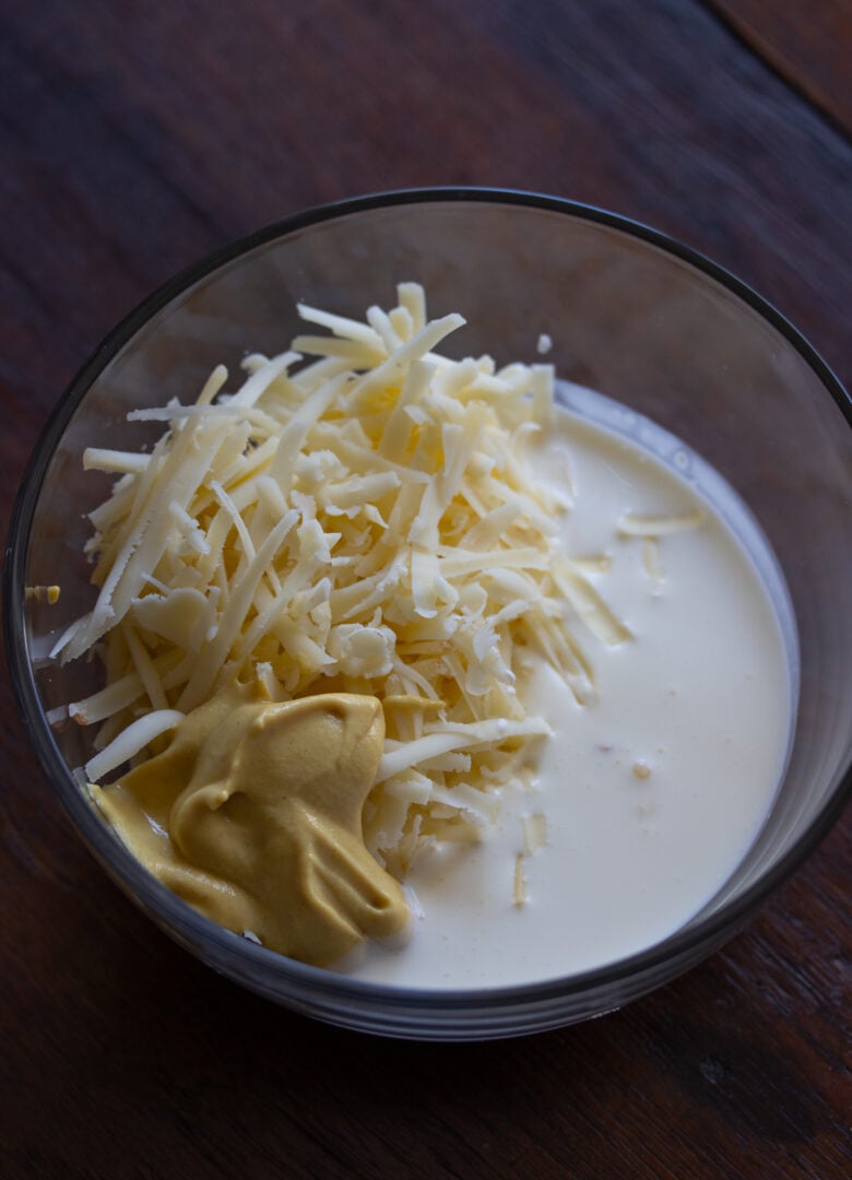 cheese, mustard and heavy cream