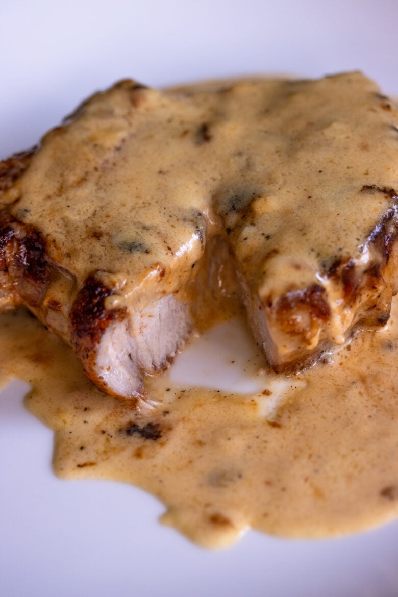 Bone-In Pork Chops with Cheese