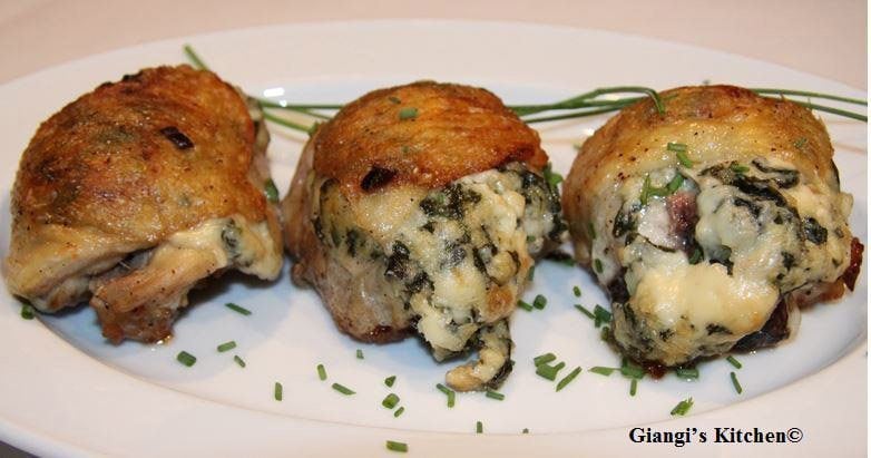 chicken with gorgonzola spinach