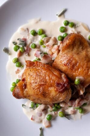 Chicken With Peas, Sage and Bacon