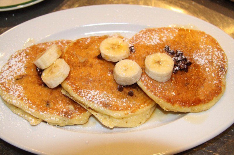 chocolate chips banana pancakes