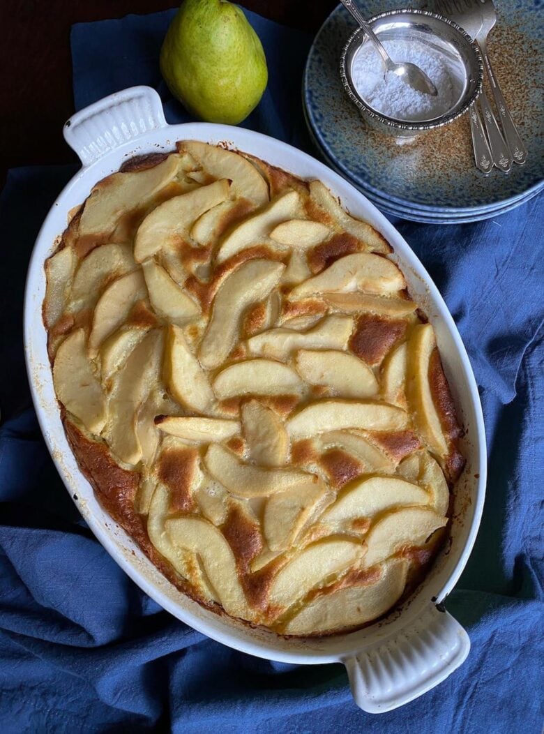 Clafoutis aux poired or pears clafoutis