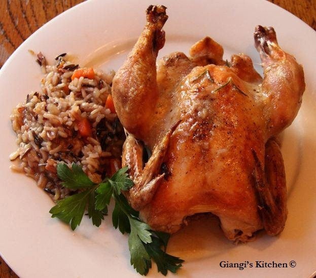 cornish hen with wild rice