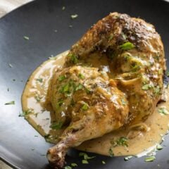 CORNISH GAME HEN WITH WHISKEY CREAM SAUCE