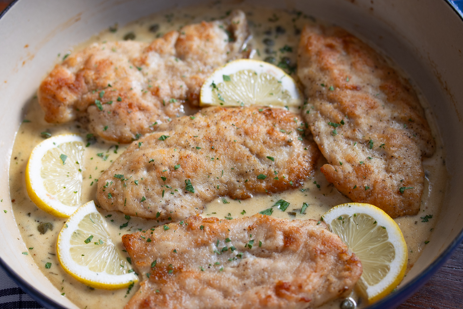 Creamy chicken piccata