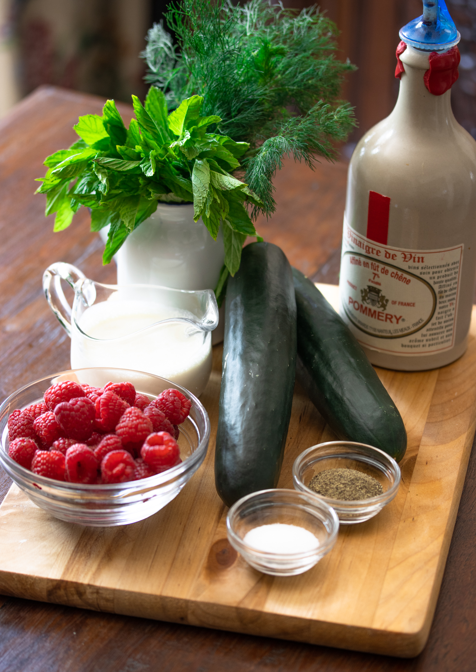 Cucumber raspberry salad