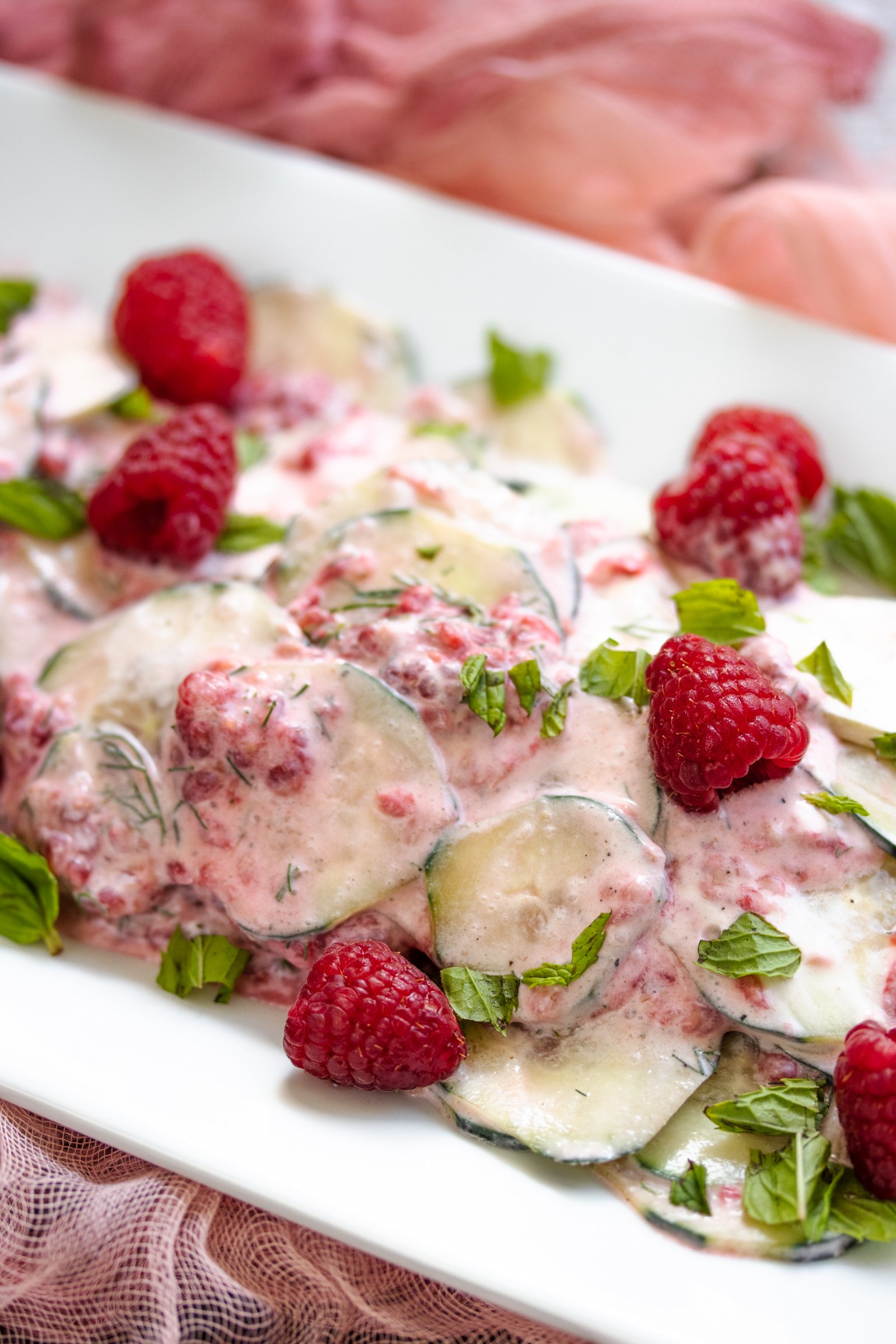 cucumber raspberry salad