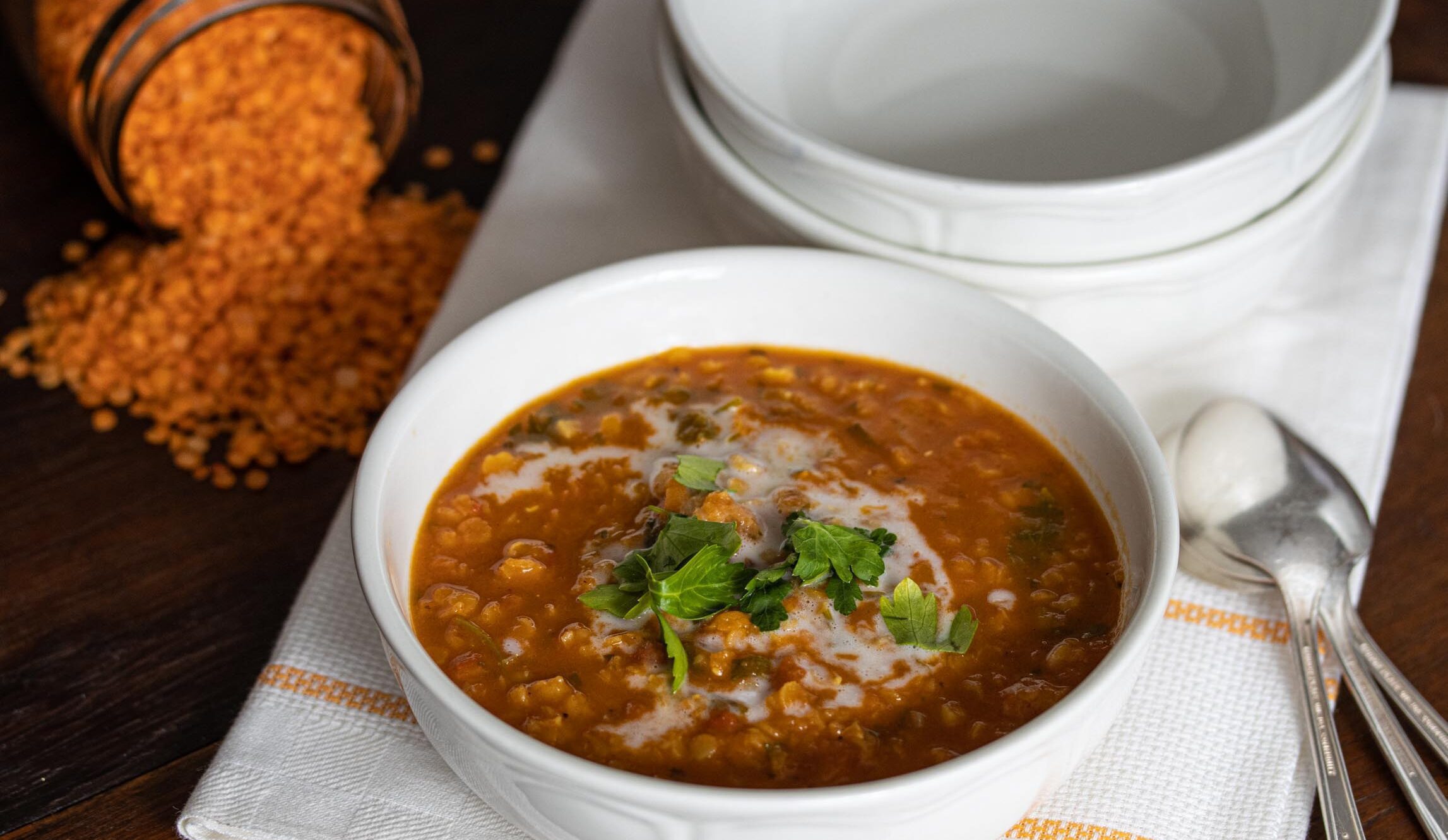 Curried Lentil, Tomato and Coconut Soup