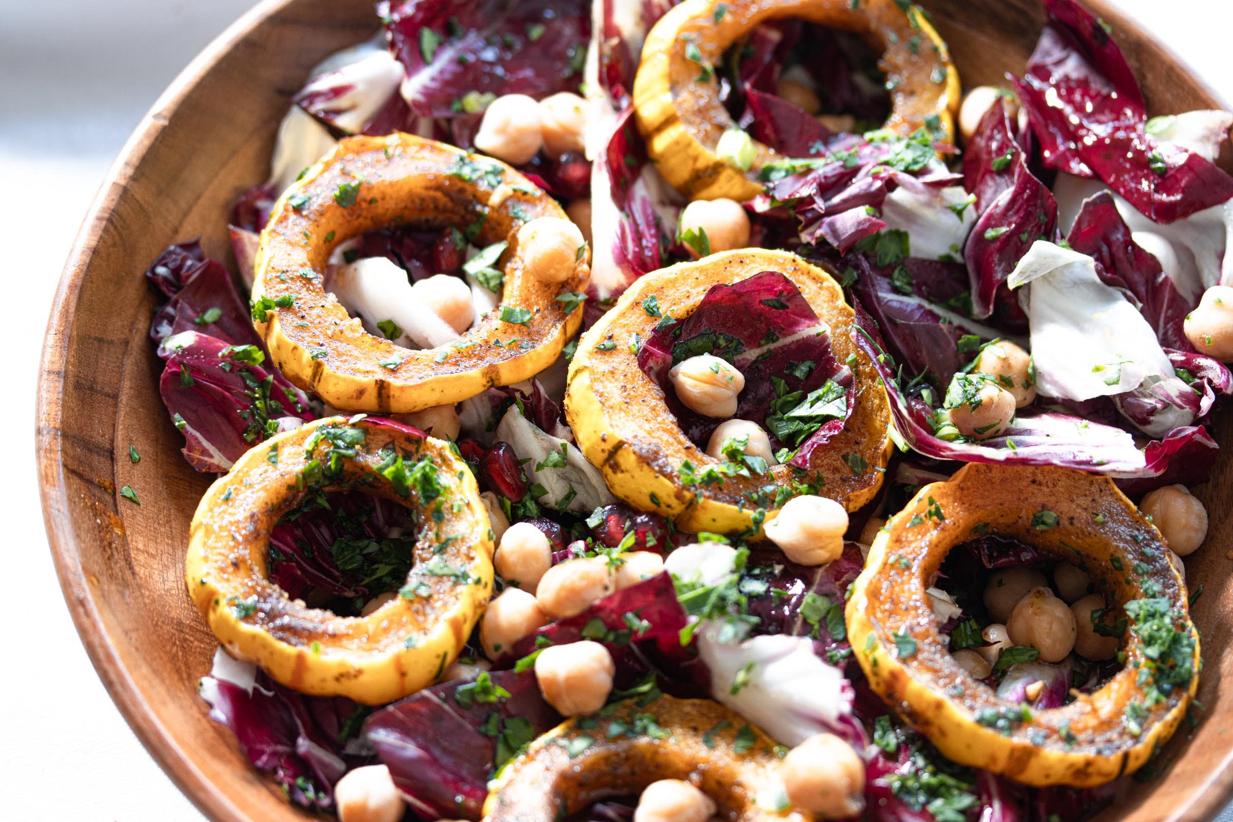 Delicata Squash, Radicchio, And Garbanzo Salad