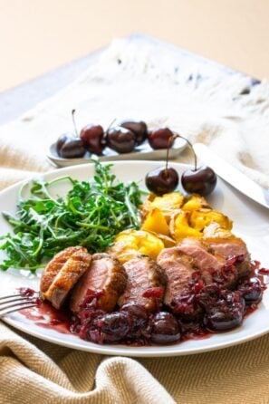 Duck Breast with Port and Cherry Sauce