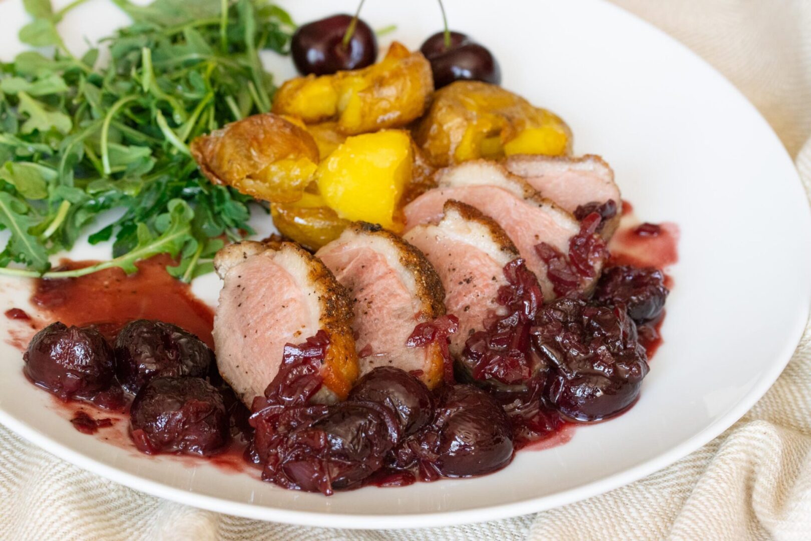 Duck Breast with Port and Cherry Sauce