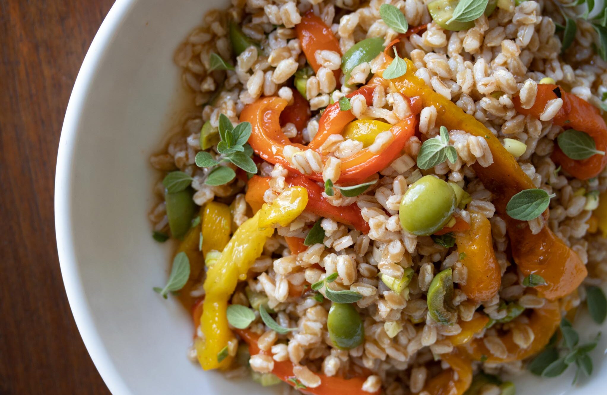 roasted bell pepper & Italian Farro Salad