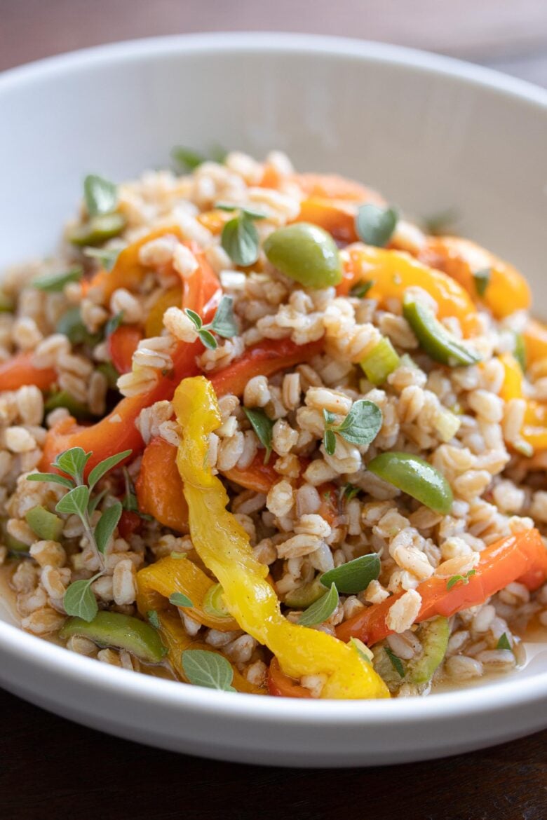 Roasted Bell Pepper with Italina farro Salad