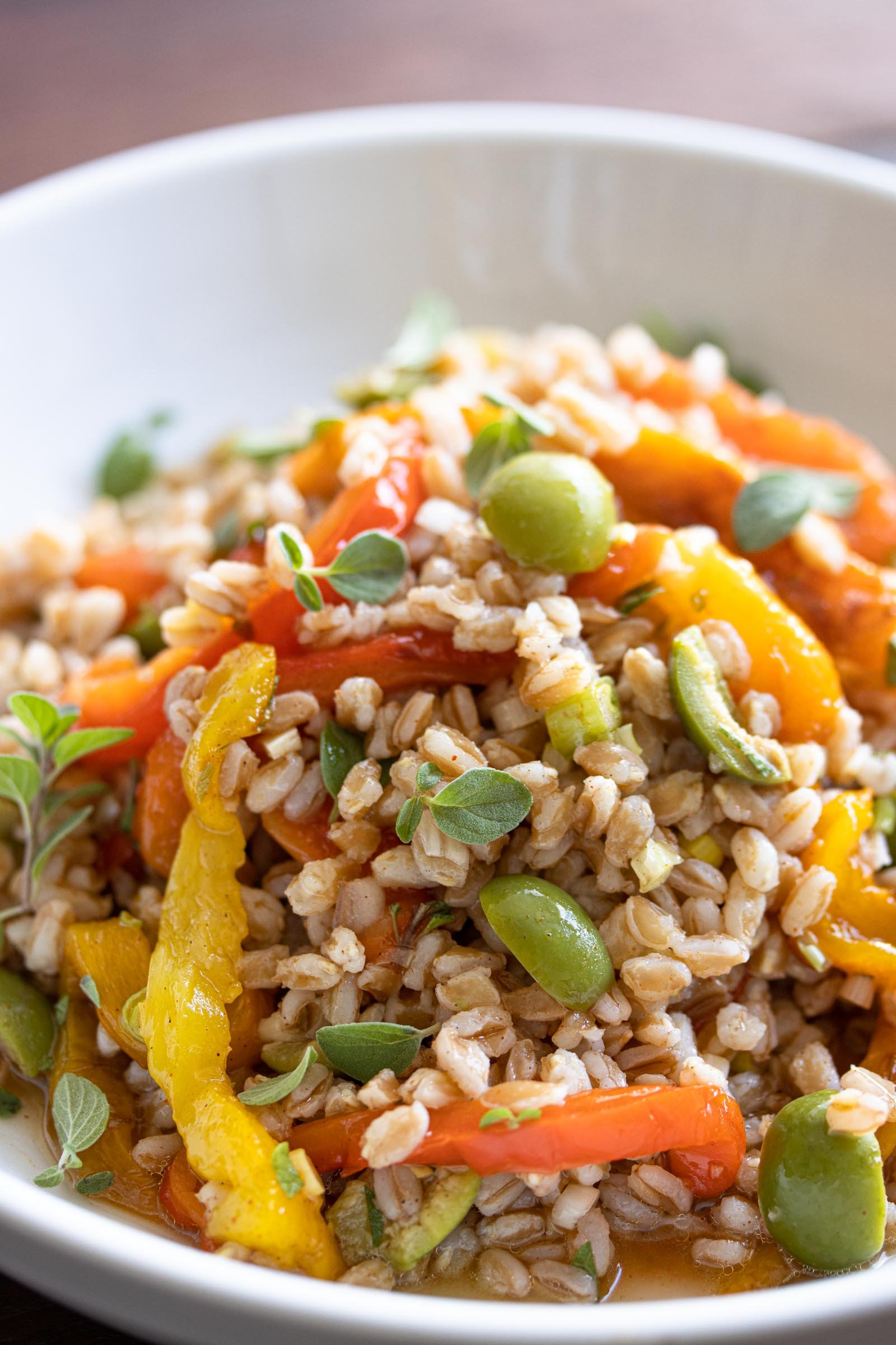 roasted bell pepper & Italian Farro Salad