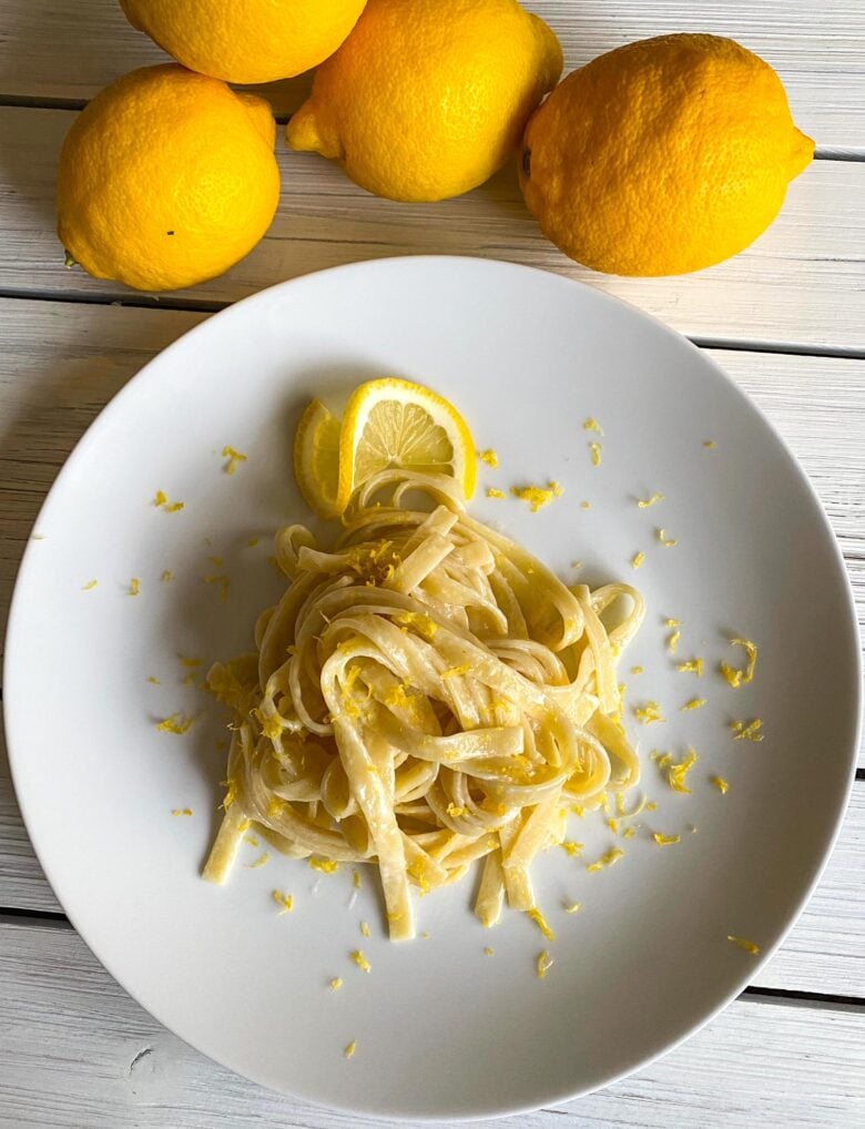 Fettuccine with Lemon Mascarpone sauce