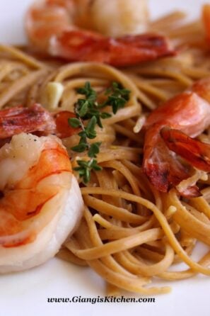 habanero pasta with prawns and wine sauce