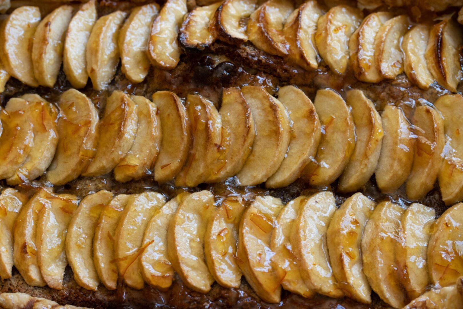 apple tart with hazelnut frangipane