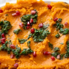 Mashed Sweet Potatoes With Lemon Basil Sauce