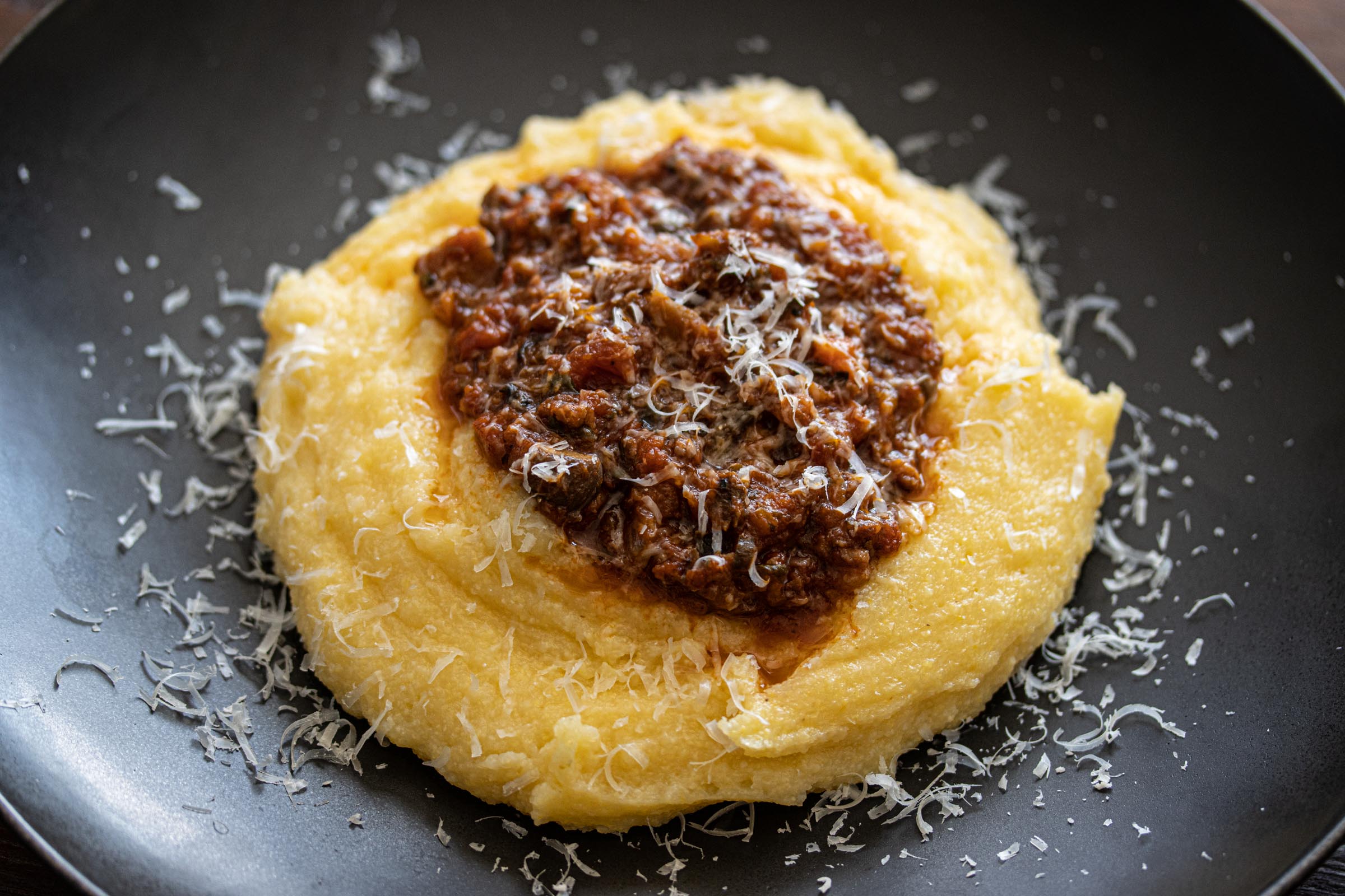 Mushrooms, Sausage Ragu With Polenta