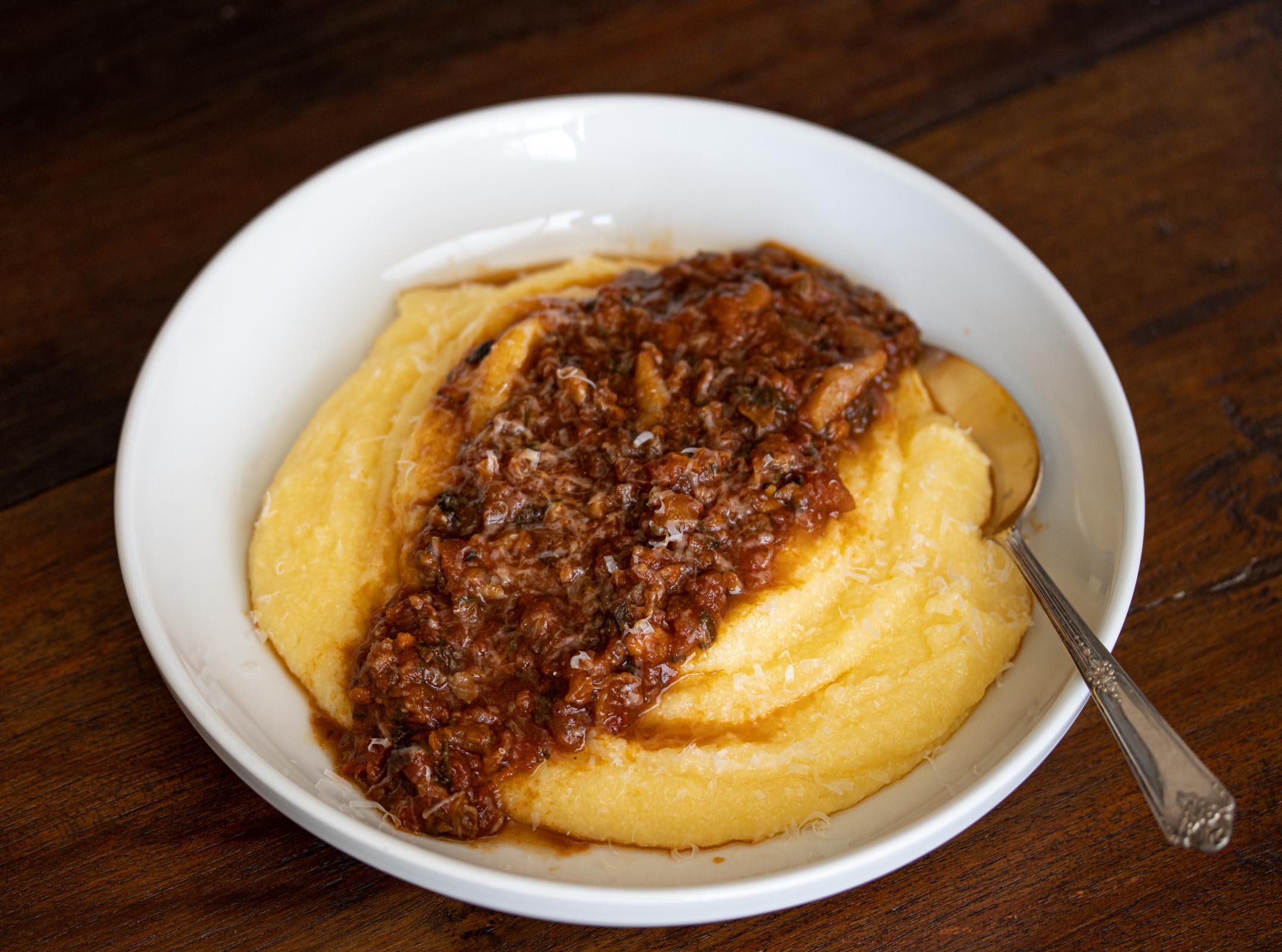 Mushrooms, Sausage Ragu With Polenta