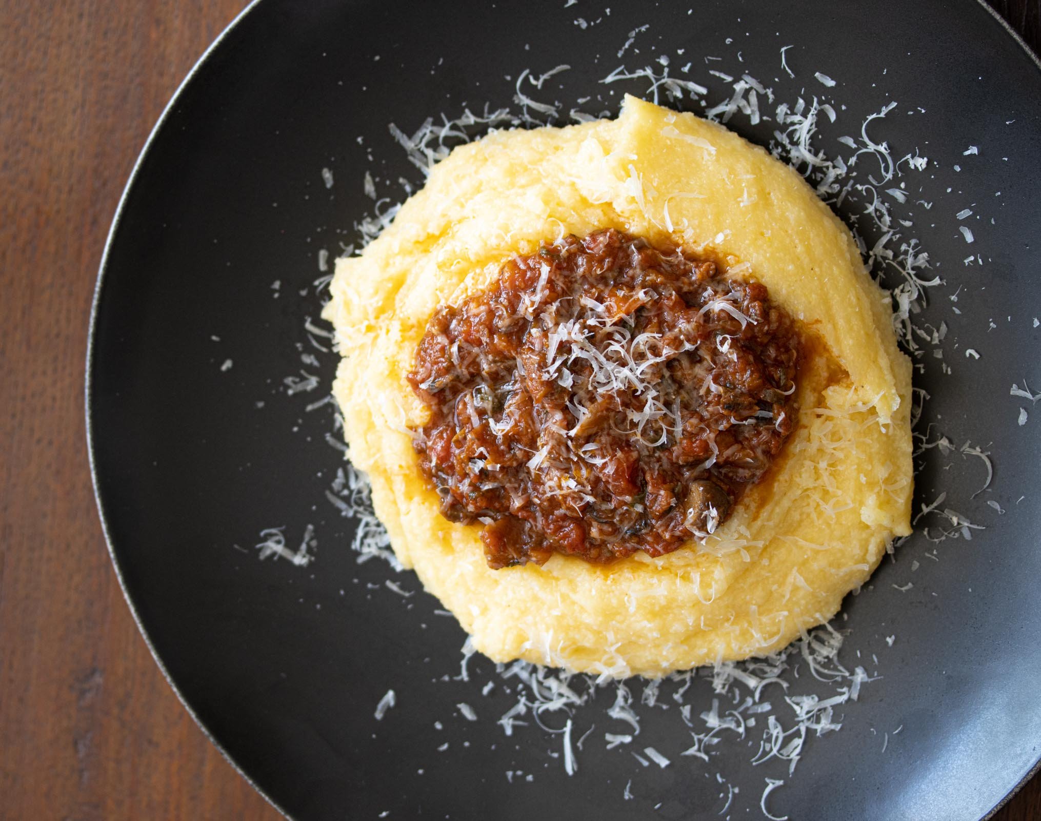 Mushrooms, Sausage Ragu With Polenta