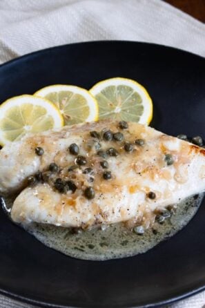 Orange Roughy with Capers, Shallots, and Wine Butter Sauce