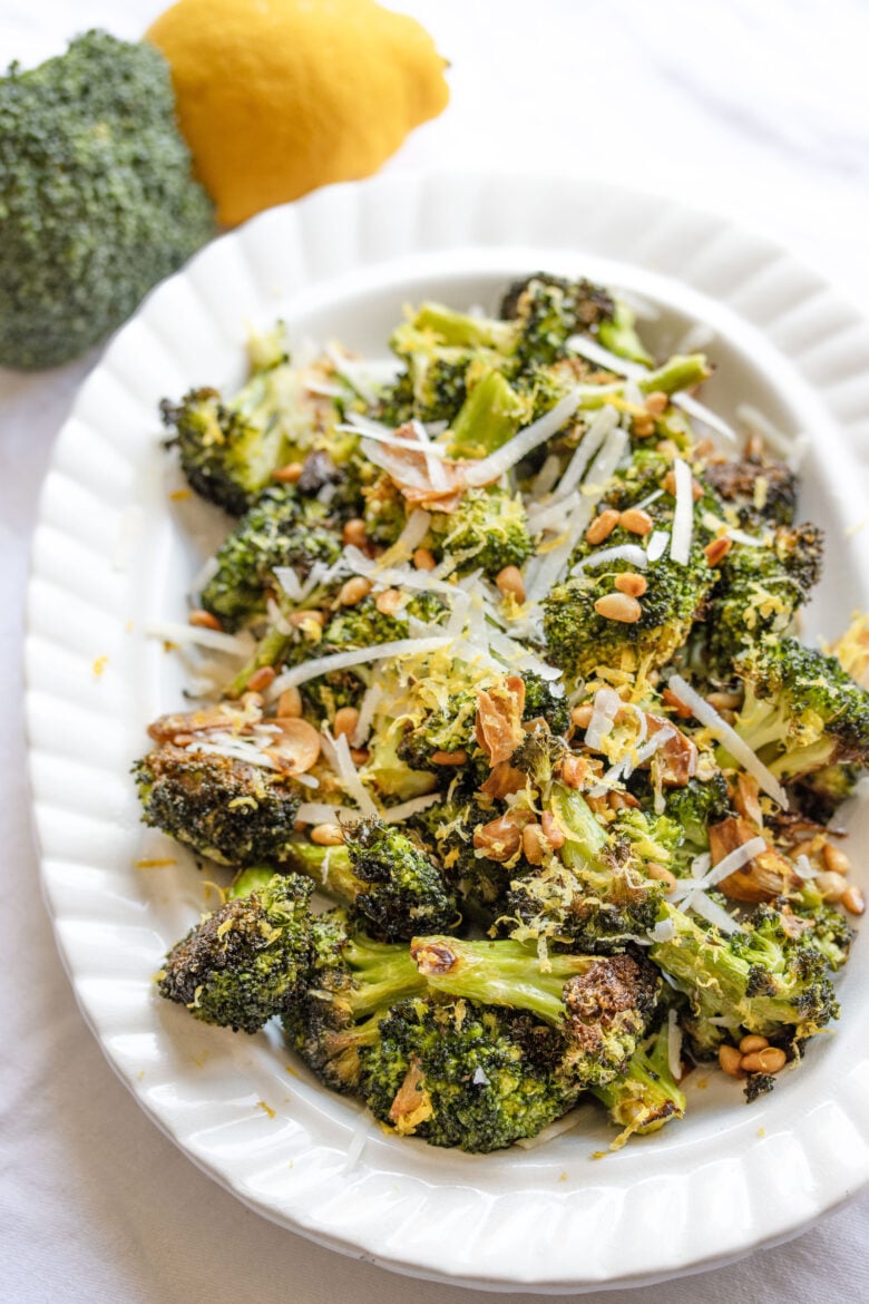 oven roasted broccoli with lemon and garlic