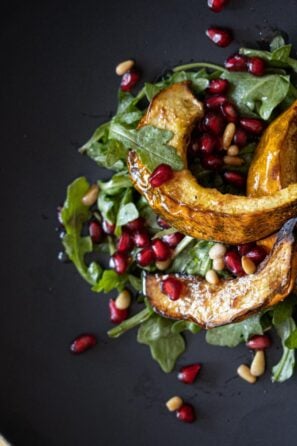 pomegranate acorn squash arugula salad