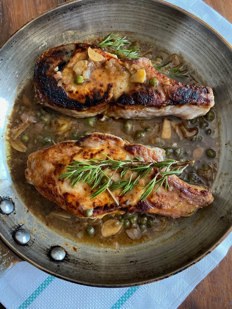 Pork chops with sweet sour sauce