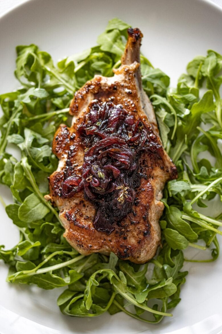 pork chops with balsamic caramelized onions