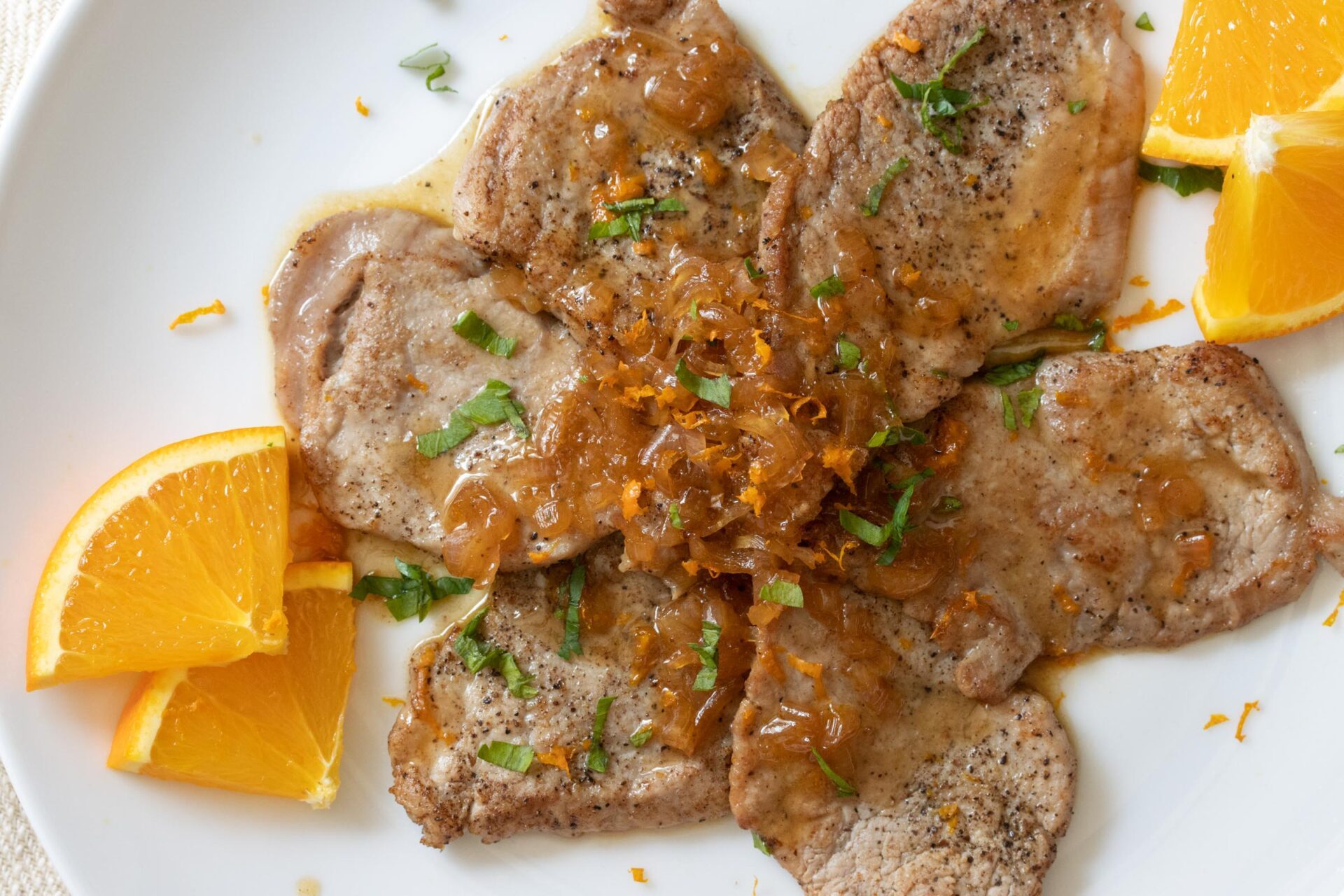 Pork Tenderloin Scaloppine with Balsamic Citrus Sauce