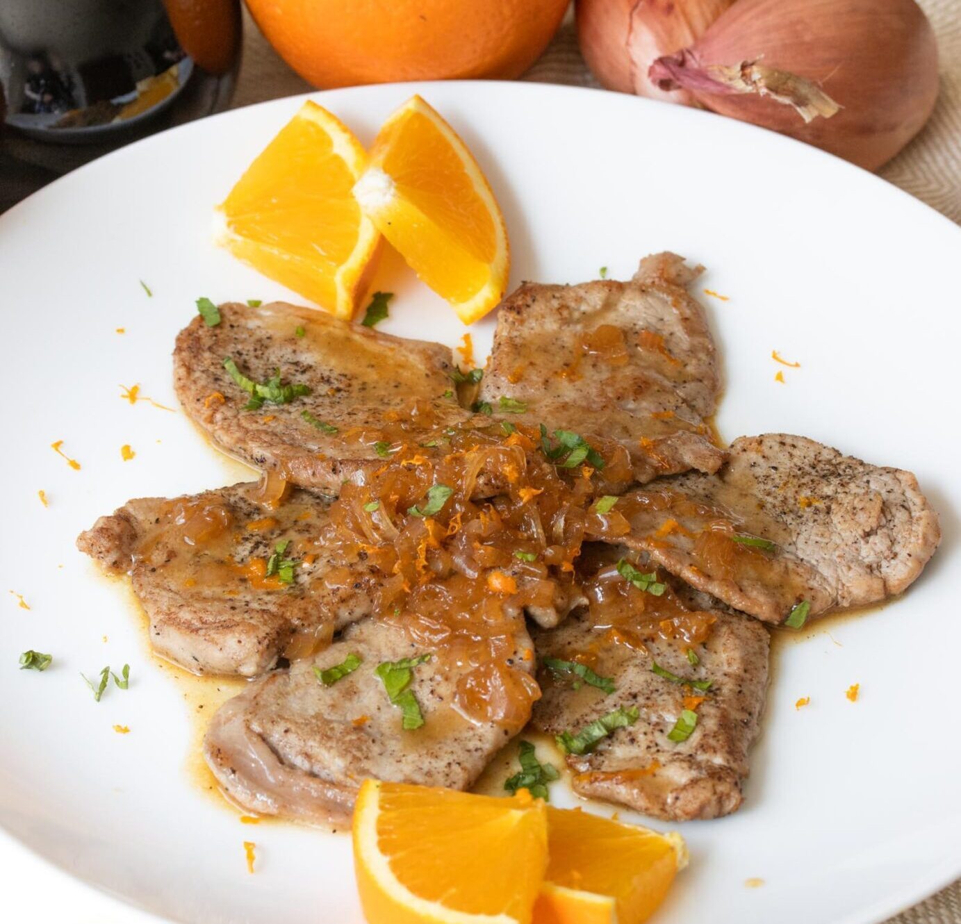 Pork Tenderloin Scaloppine with Balsamic Citrus Sauce