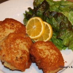 potatoes and salmon cakes