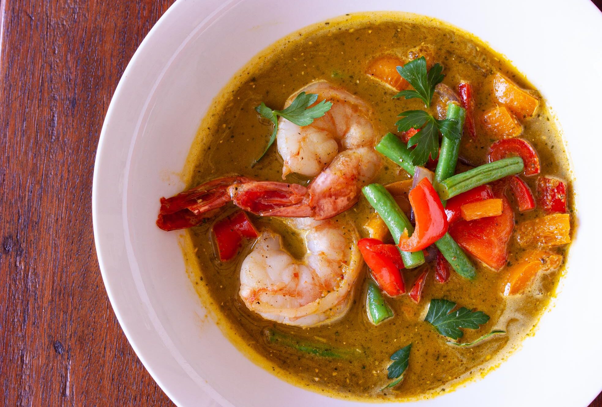 Prawns With Carrot-Ginger Coconut Sauce