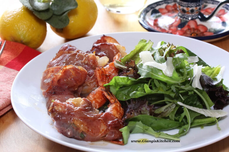 Prawns Saltimbocca