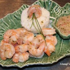 prawns wtih lemon, chives butter sauce