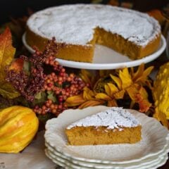 pumpkin-white chocolate souffle cake