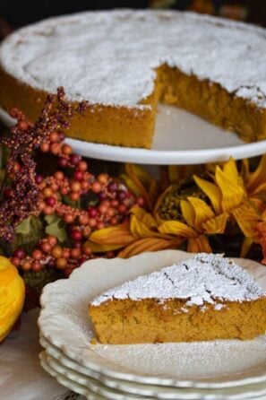 pumpkin-white chocolate souffle cake