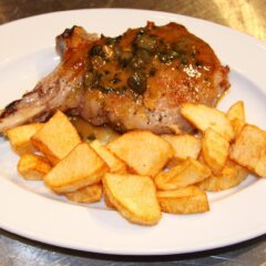 veal chops with capers and cornichons