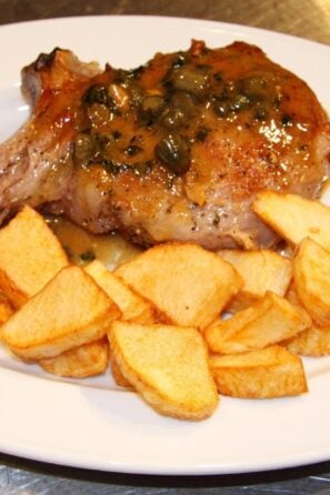 veal chops with capers and cornichons