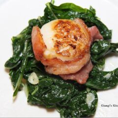 scallops with garlic and swiss chard