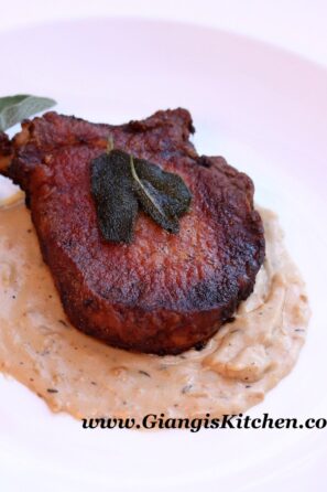 skillet pork chops with browned butter sage