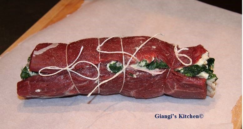 Spinach and Gorgonzola Stuffed Flank Steak